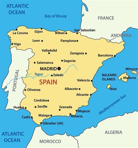 map of spain with cities and regions|Large Map of Spain's Cities and Regions .